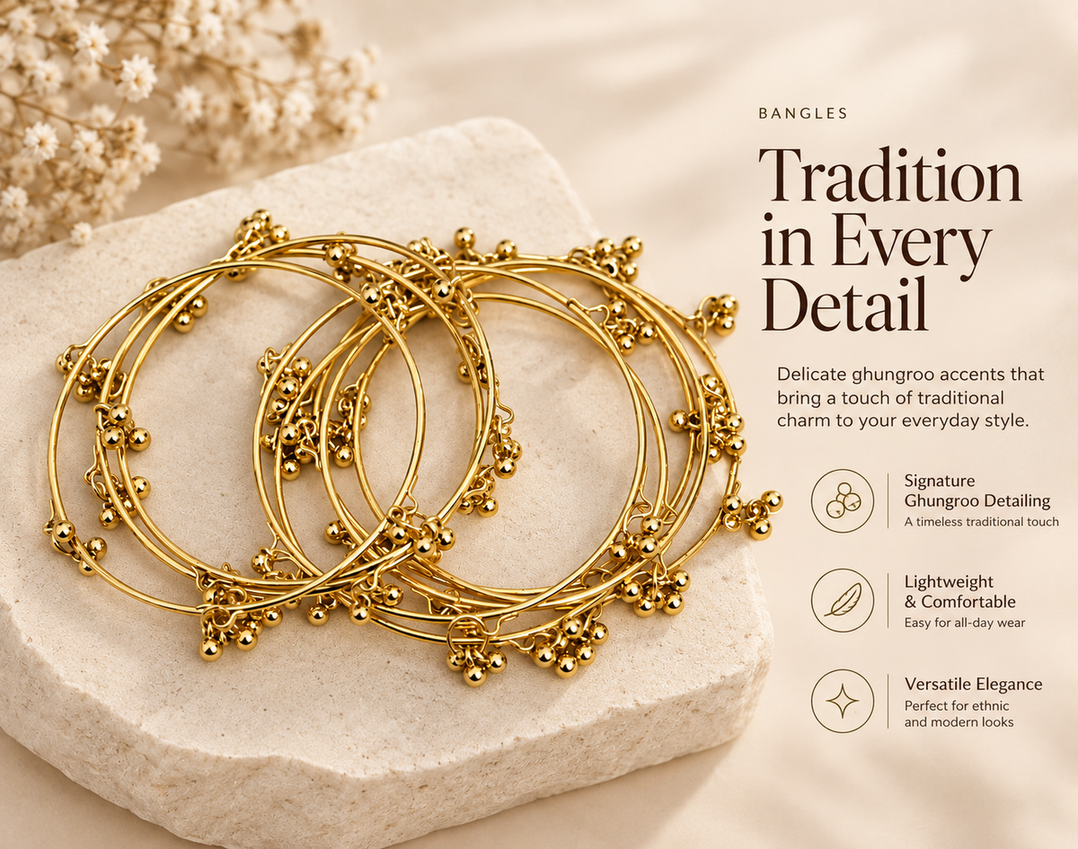 Kashmiri Ghungroo Bangle Set (6pc)