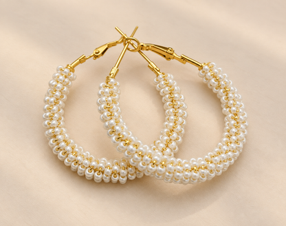 White Curls Earrings
