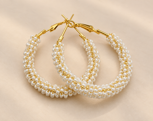 White Curls Earrings
