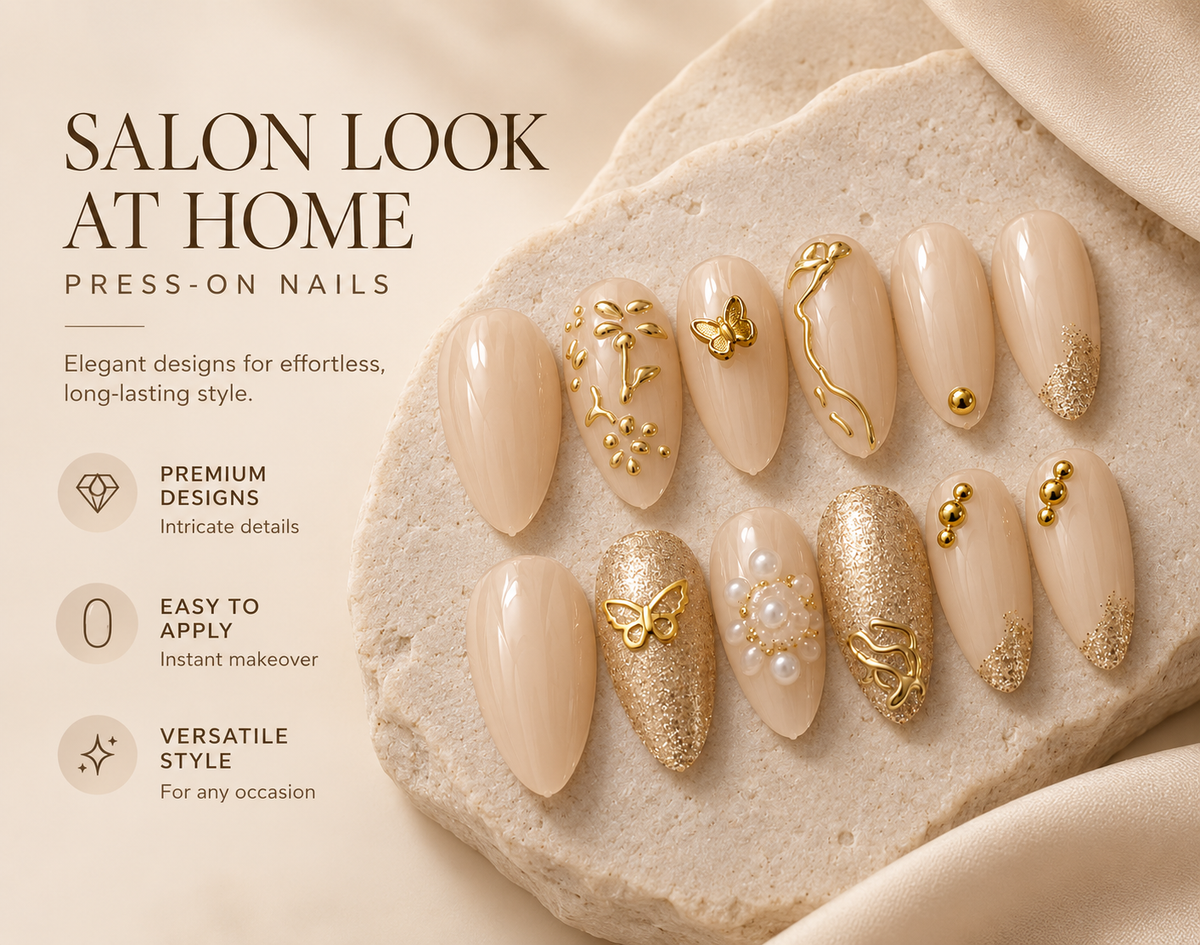 Golden Muse Press-On Nails