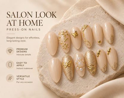 Golden Muse Press-On Nails