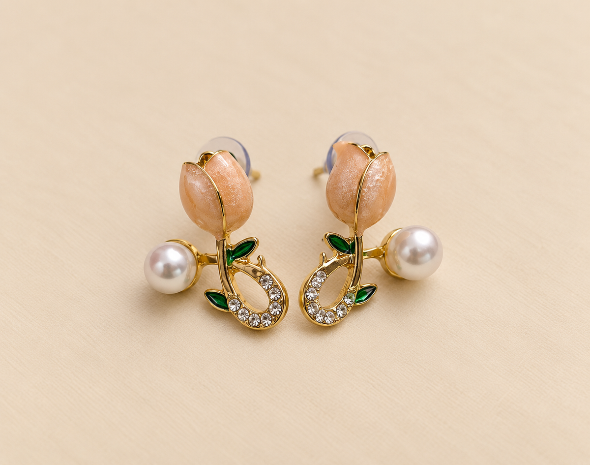 Pearl Tulip Earrings