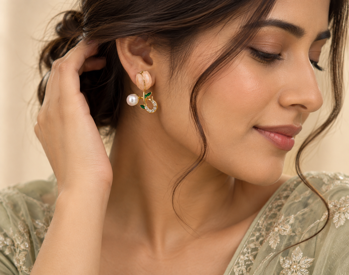 Pearl Tulip Earrings